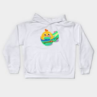 Cute Chick in Colourful Eggshell Kids Hoodie